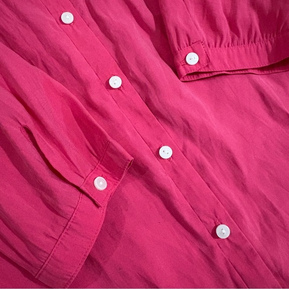 LL Bean Womens Pink Button Down Shirt Sz M Modal Blend Soft Career Easter Spring - Picture 9 of 11